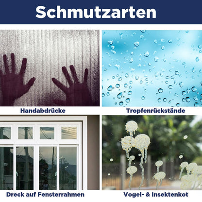 CleaningBox 5-in-1 Kompostierbare ReadyWipes Glas & Fenster 50er Nachfüllpack Weiß, 30x30 cm