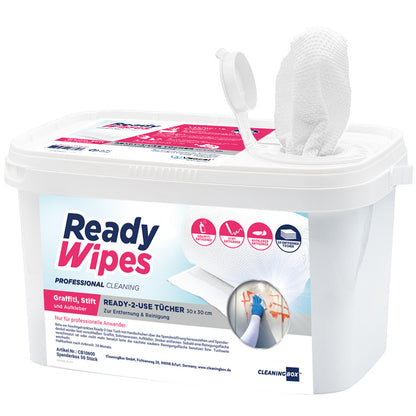 CleaningBox 4-in-1 ReadyWipes Reinigungstücher Graffiti & Stift 50er Spenderbox