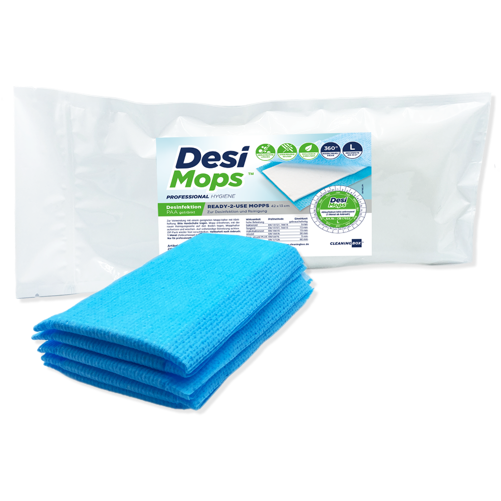CleaningBox DesiMops L Reichweite 35 m², 42x13 cm, blau, 5er ZIP-Pack
