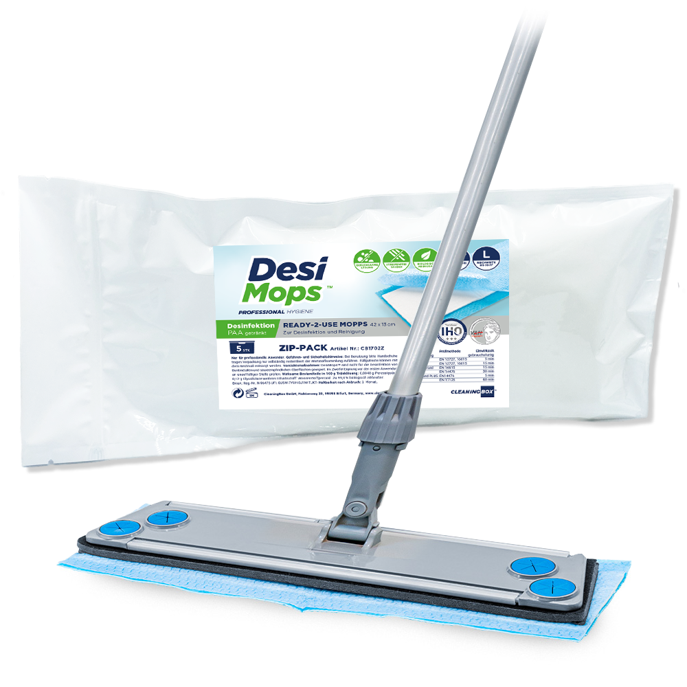 CleaningBox DesiMops L Reichweite 35 m², 42x13 cm, blau, 5er ZIP-Pack