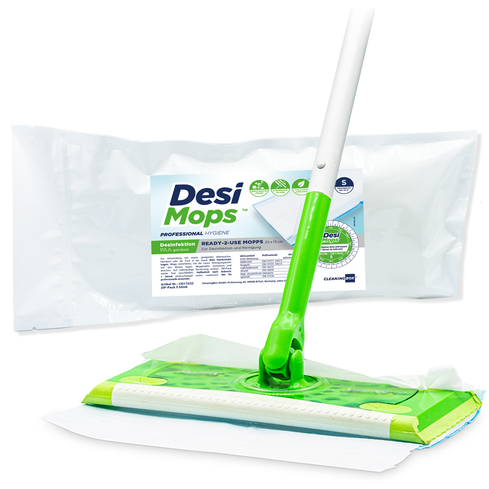 CleaningBox DesiMops S Reichweite bis 20 m², 25x13 cm, blau, 5er ZIP-Pack