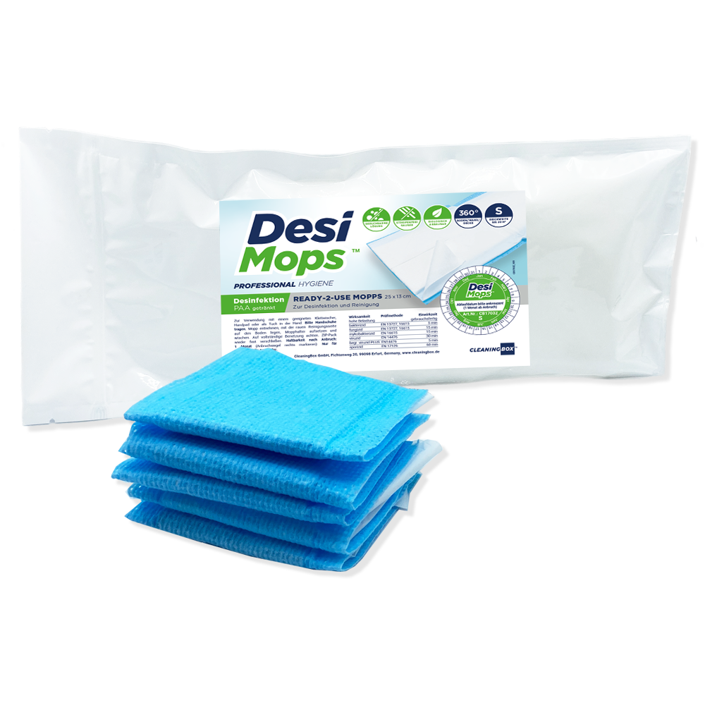 CleaningBox DesiMops S Reichweite bis 20 m², 25x13 cm, blau, 5er ZIP-Pack