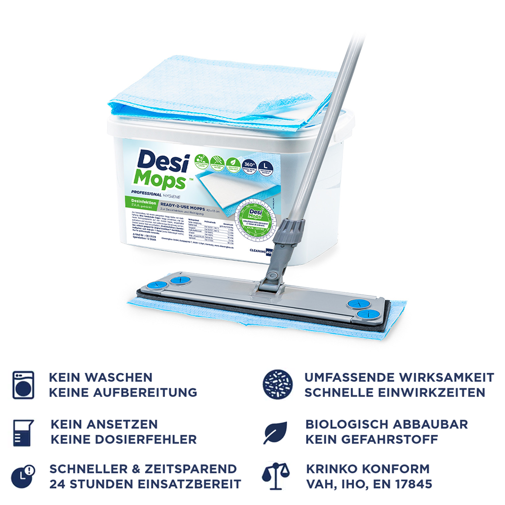 CleaningBox DesiMops L Reichweite 35 m², 42x13 cm, blau, 5er ZIP-Pack