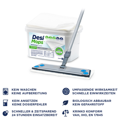 CleaningBox DesiMops M Reichweite bis 20 m², 42x13 cm, weiß, 5er ZIP-Pack