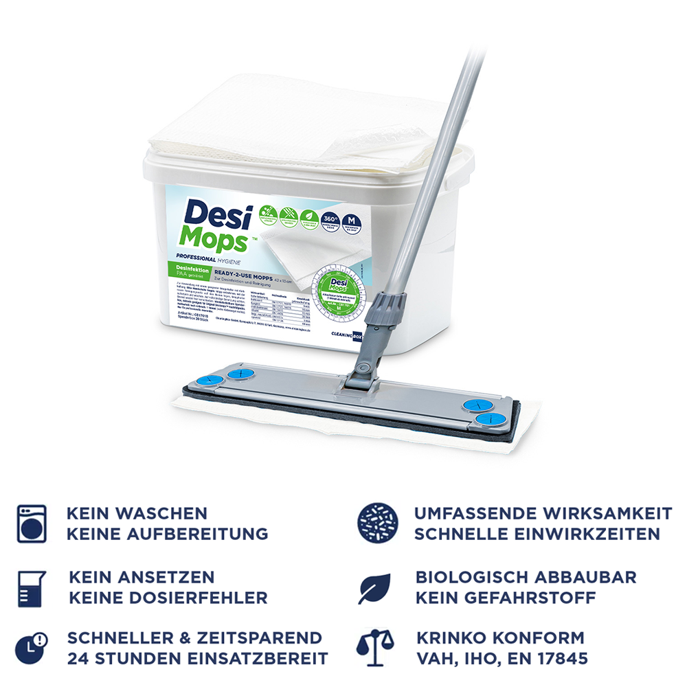 CleaningBox DesiMops M Reichweite bis 20 m², 42x13 cm, weiß, 2 x 20er Nachfüllpack