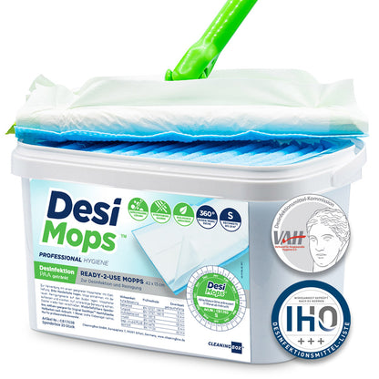 CleaningBox DesiMops S Reichweite bis 20 m², 25x13 cm, blau, 20er Spenderbox