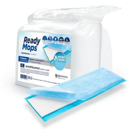 CleaningBox ReadyMops L Allzweck Reichweite 35 m², 42x13 cm, blau, 2 x 12er Nachfüllpack