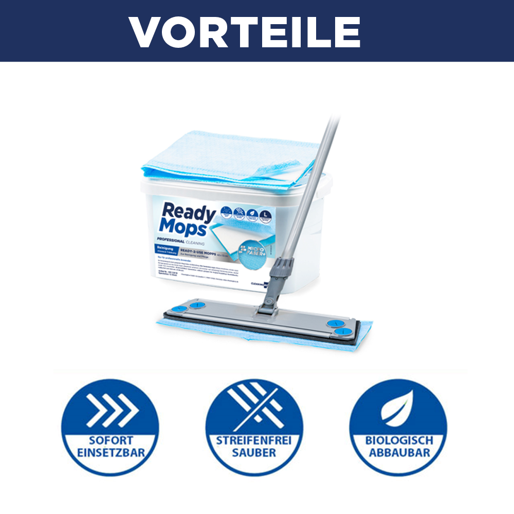 CleaningBox ReadyMops L Allzweck Reichweite 35 m², 42x13 cm, blau, 12er Spenderbox