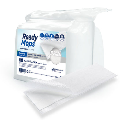 CleaningBox ReadyMops M Allzweck Reichweite 20 m², 42x13 cm, weiß, 2 x 20er Nachfüllpack