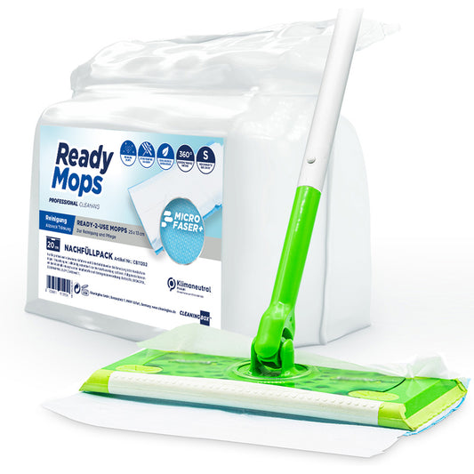 CleaningBox ReadyMops S Allzweck Reichweite 20 m², 25x13 cm, blau, 2 x 20er Nachfüllpack